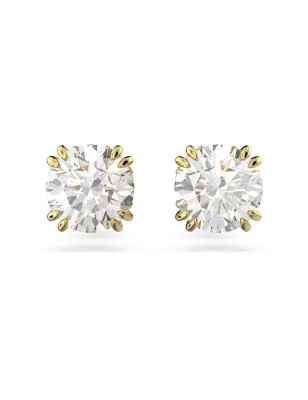 ORECCHINI A LOBO TAGLIO ROUND PLACCATO ORO DONNA SWAROVSKI CONSTELLA