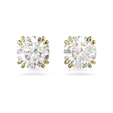 ORECCHINI A LOBO TAGLIO ROUND PLACCATO ORO DONNA SWAROVSKI CONSTELLA