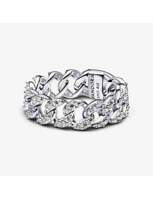 ANELLO CATENA MAGLIA CUBANA PAVE' MIS.60 DONNA PANDORA  193557C01-60 PANDORA
