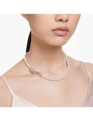 COLLANA NICE PIUMA BIANCA E PERLA SWAROVSKI 5669221 SWAROVSKI