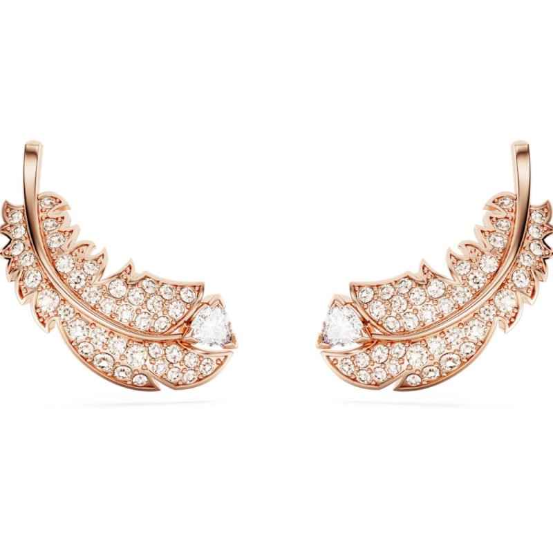 ORECCHINI A LOBO PIUMA BIANCA DONNA SWAROVSKI IDYLLIA ORECCHINI A LOBO PIUMA BIANCA DONNA SWAROVSKI IDYLLIA