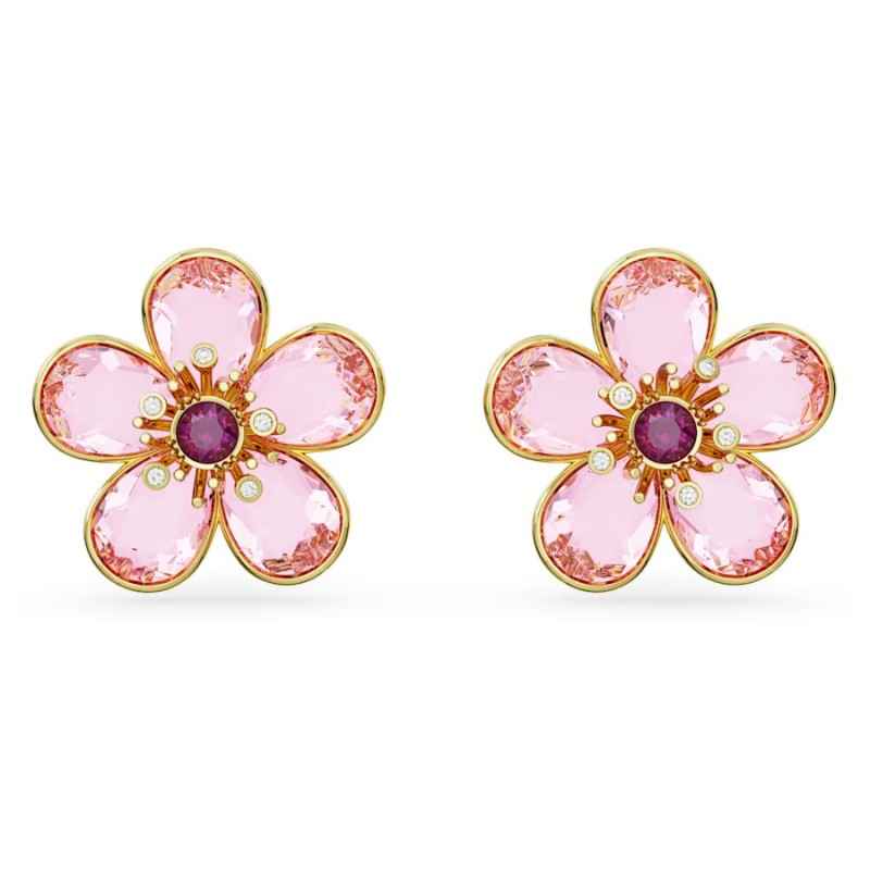 ORECCHINI A LOBO FLORERE FIORE ROSA DONNA SWAROVSKI ORECCHINI A LOBO FLORERE FIORE ROSA DONNA SWAROVSKI