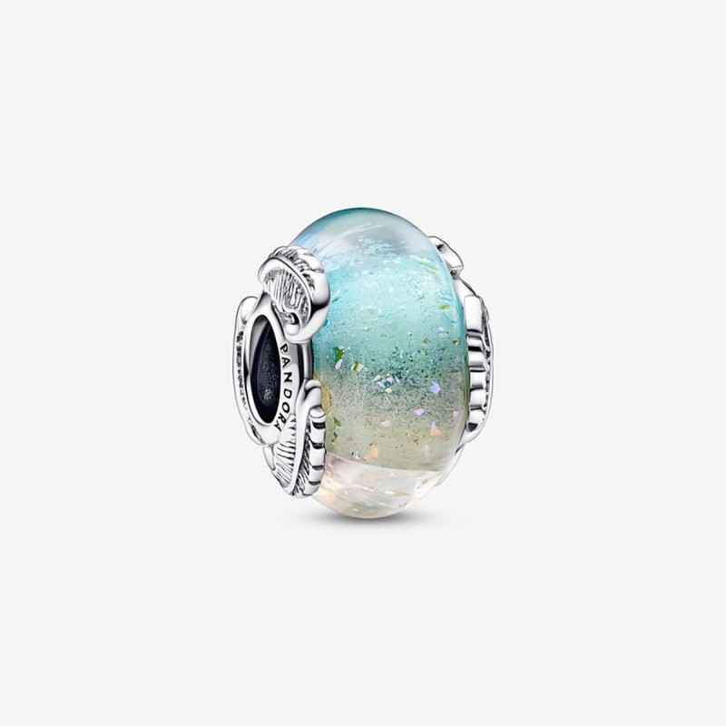CHARM VETRO DI MURANO CIELO E PIUME DONNA PANDORA 