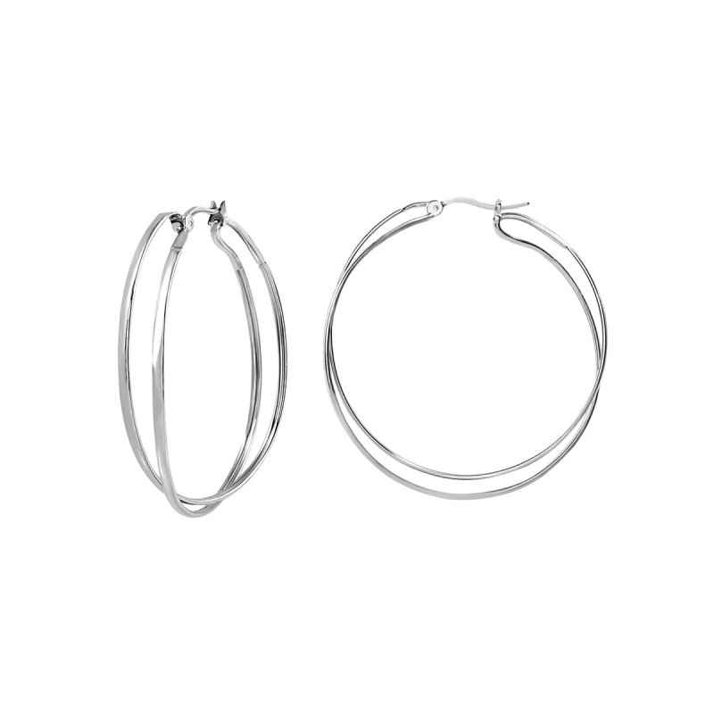 ORECCHINI CERCHIO DOPPIO ACCIAIO LIGHTLINE DONNA BREIL 