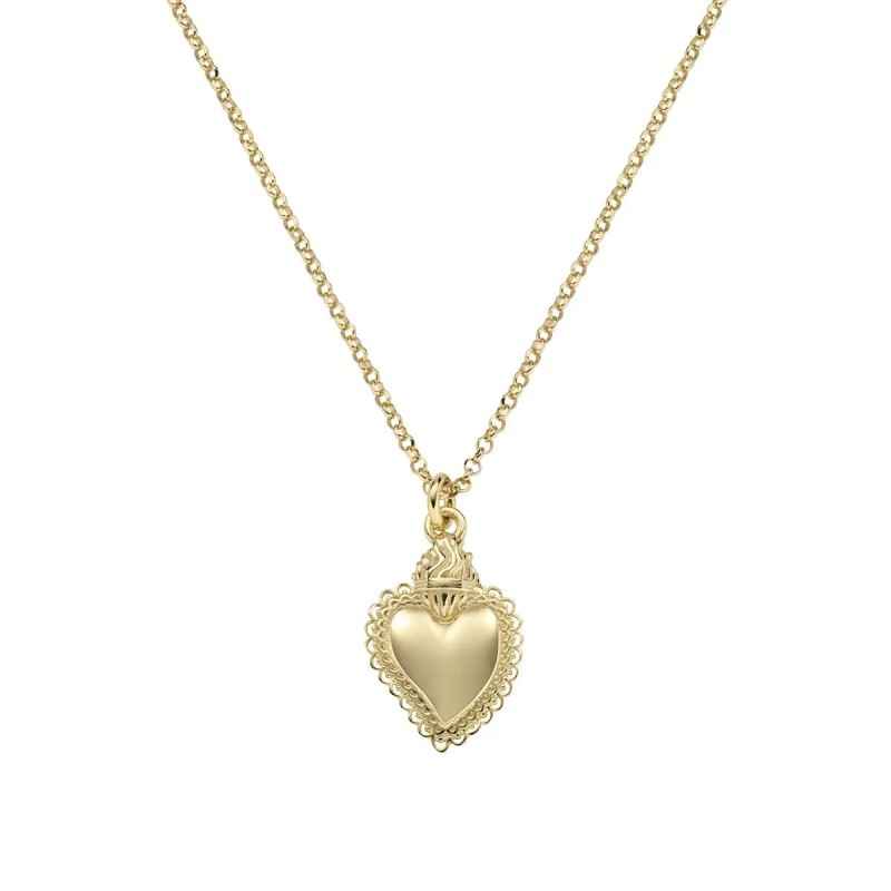 COLLANA CON MINI PENDENTE SACRO CUORE DORATO DONNA AMEN COLLANA CON MINI PENDENTE SACRO CUORE DORATO DONNA AMEN