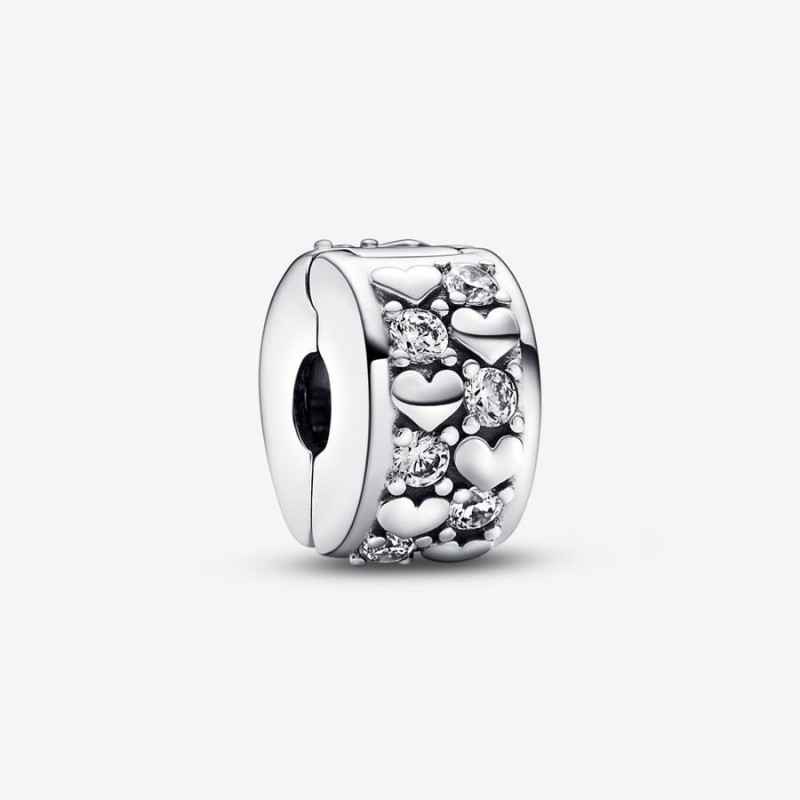 CLIP CUORI E PIETRE DONNA PANDORA CLIP CUORI E PIETRE DONNA PANDORA