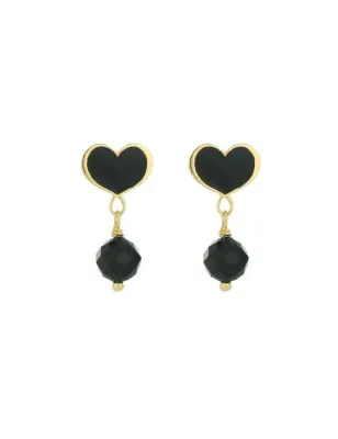 ORECCHINI LOBO CUORE MAMAN ONDA NERA DONNA MAMAN ET SOPHIE 