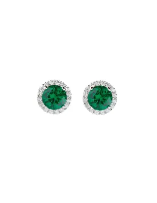 ORECCHINI DIAMOND ZIRCONE TONDO VERDE DONNA AMEN 
