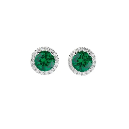 ORECCHINI DIAMOND ZIRCONE TONDO VERDE DONNA AMEN 