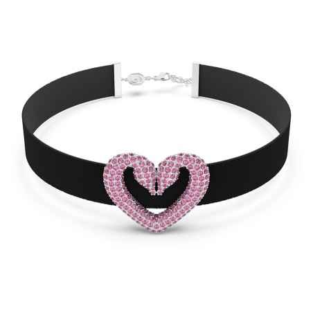COLLANA UNA CUORE ROSA DONNA SWAROVSKI 