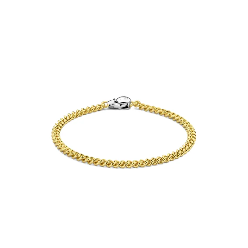 BRACCIALE A MAGLIE PLACCATO ORO DONNA TI SENTO BRACCIALE A MAGLIE PLACCATO ORO DONNA TI SENTO
