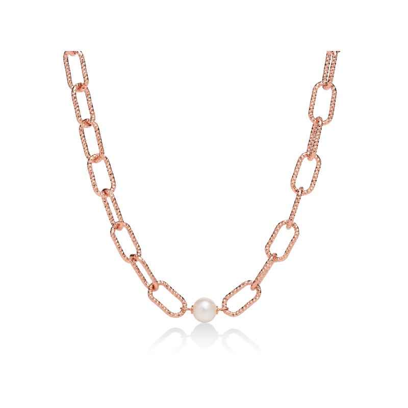 COLLANA ARGENTO ROSE PERLA DONNA MILUNA LE PERLE