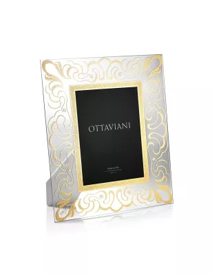 CORNICE PORTAFOTO CRISTALLO CLASSICA FINITURA ORO DONNA OTTAVIANI 