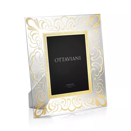 CORNICE PORTAFOTO CRISTALLO CLASSICA FINITURA ORO DONNA OTTAVIANI 