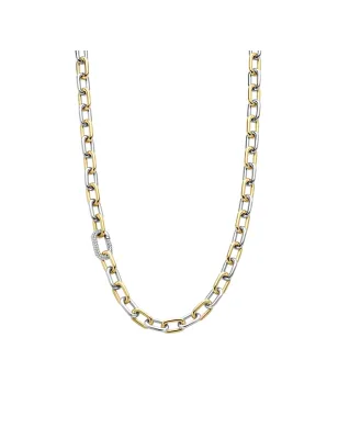 COLLANA MAGLIE BICOLORE ZIRCONI DONNA TI SENTO 