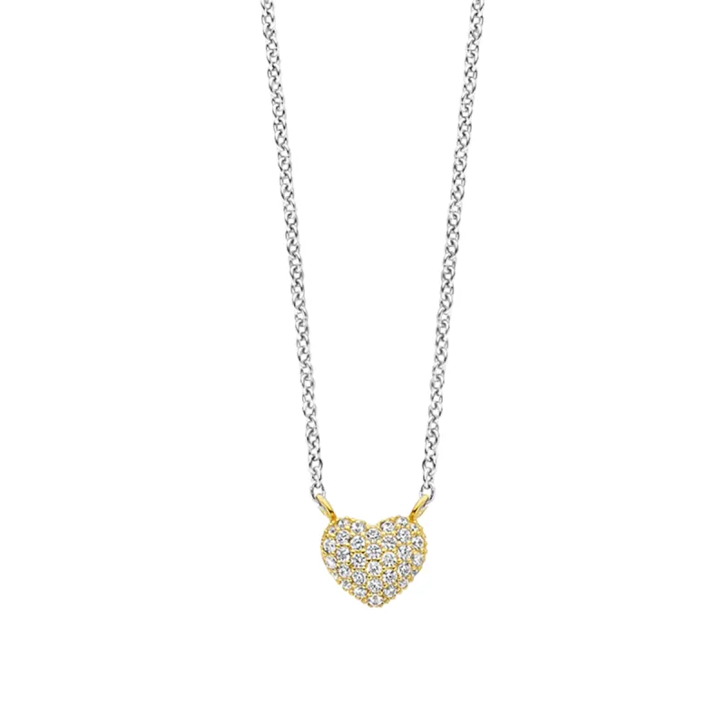 COLLANA PENDENTE CUORE DORATO PAVE ZIRCONI DONNA TI SENTO COLLANA PENDENTE CUORE DORATO PAVE ZIRCONI DONNA TI SENTO