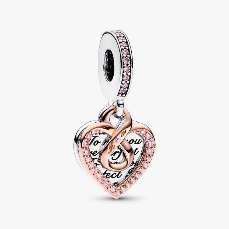 CHARM PENDENTE CUORE INFINITO MAMMA SEI PERFETTA DONNA PANDORA 