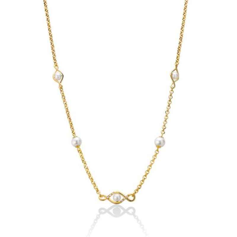 COLLANA ARGENTO DORATO DONNA MILUNA LE PERLE COLLANA ARGENTO DORATO DONNA MILUNA LE PERLE