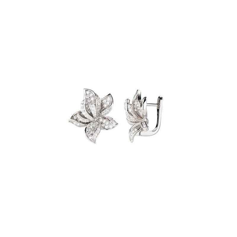 ORECCHINI ORCHIDEA ZIRCONI BIANCHI DONNA AMEN ORECCHINI ORCHIDEA ZIRCONI BIANCHI DONNA AMEN