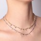 COLLANA CHARM ROSE' CON CRISTALLI AZZURRI AMEN COLLANA CHARM ROSE' CON CRISTALLI AZZURRI AMEN