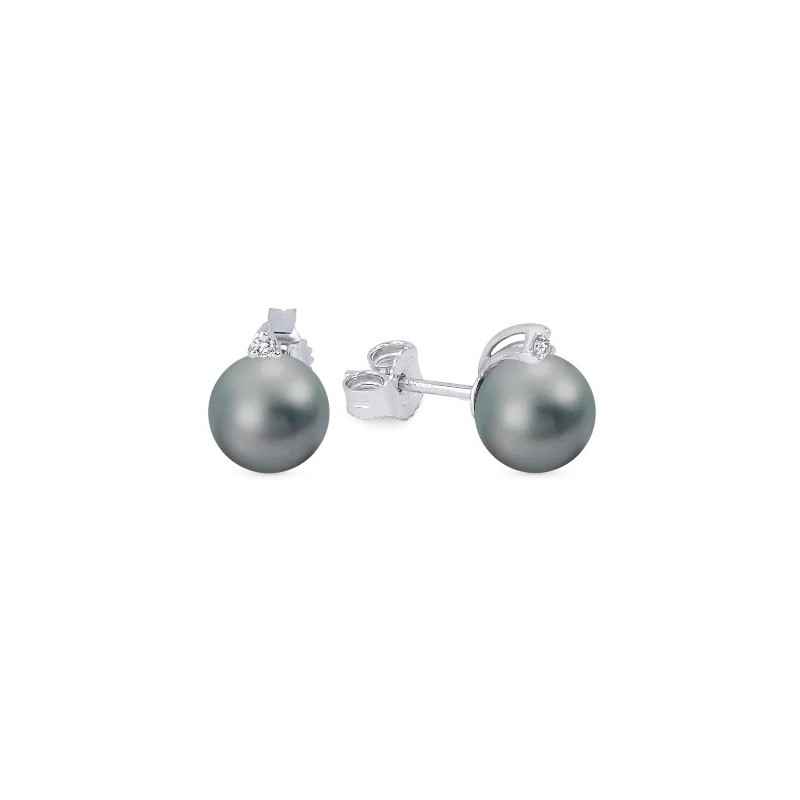 ORECCHINI ORO PERLA GRIGIA E DIAMANTE DONNA DEMETRA ORECCHINI ORO PERLA GRIGIA E DIAMANTE DONNA DEMETRA