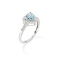 ANELLO CUORE CON ZIRCONI ACQUAMARINA E BIANCHI AMEN ANELLO CUORE CON ZIRCONI ACQUAMARINA E BIANCHI AMEN