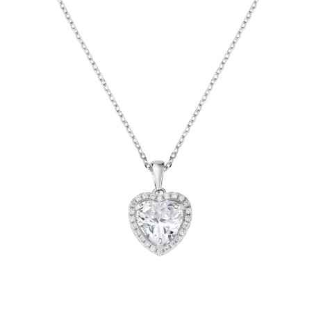 COLLANA BIG DIAMONDS CUORE BIANCO DONNA AMEN  CLTIHBBBZ AMEN