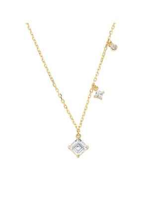 COLLANA DORATA TRIS DI ZIRCONI BIANCHI DONNA AMEN CL3DIGB3 AMEN