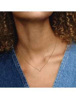 COLLANA CUORE CON TRE PIETRE PLACCATA ORO DONNA PANDORA  363014C01-45 PANDORA