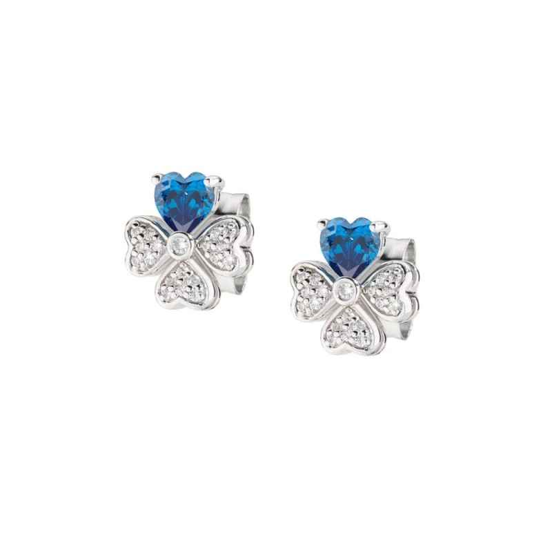 ORECCHINI QUADRICUORE BIANCHI E BLU DONNA AMEN ORECCHINI QUADRICUORE BIANCHI E BLU DONNA AMEN