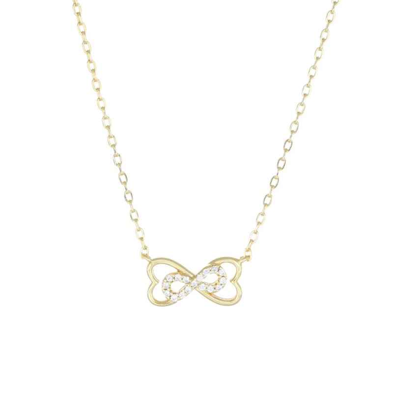 COLLANA DORATA CUORI E INFINITO DONNA AMEN COLLANA DORATA CUORI E INFINITO DONNA AMEN